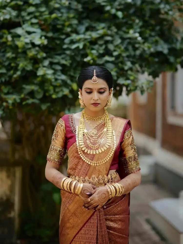 Hindu Bridal Engagement Party makeup look by Makeup By Niveditha on Makeup Kerala