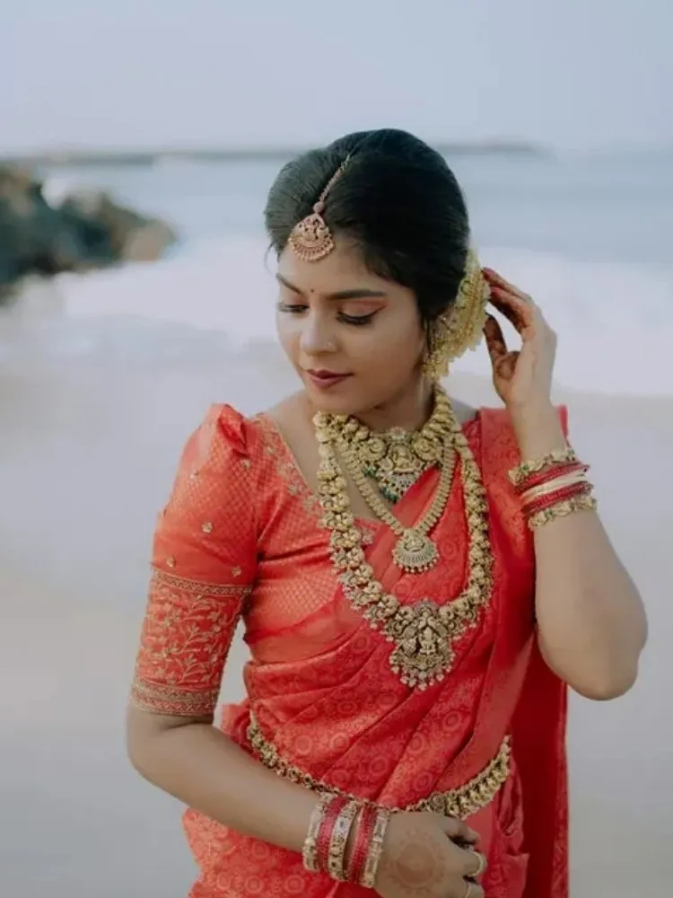 Hindu Bridal Engagement Party makeup look by The Styles By Veena MUA on Makeup Kerala